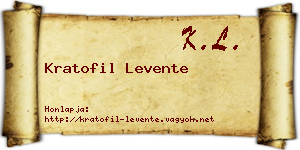 Kratofil Levente névjegykártya