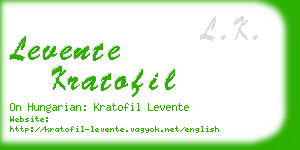 levente kratofil business card